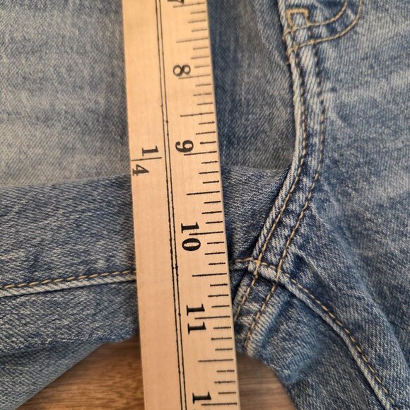 DAZE DENIM 1999 Shorts Slouch 90S Short Jean High Rise Distressed Shorts Blue 26 - Picture 14 of 16